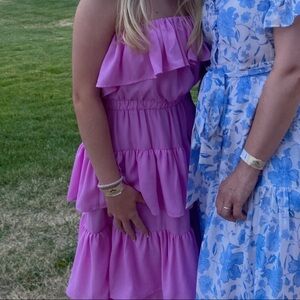 Pink ruffle dress women’s S